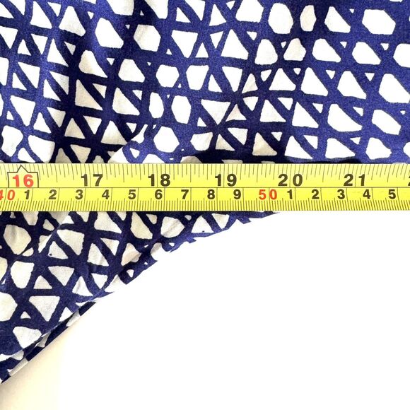 Anthropologie Maeve Women Gemma Dress Blue White Geometric Dolman Sleeve - Picture 6 of 13